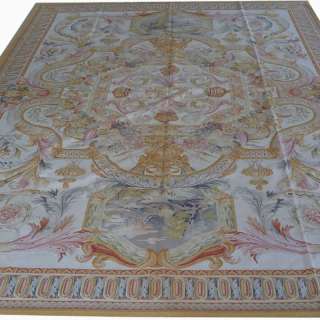   Oversize Hand woven Wool French Aubusson Flat Weave Area Rug~Brand New