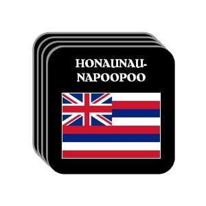 US State Flag   HONAUNAU NAPOOPOO, Hawaii (HI) Set of 4 Mini Mousepad 