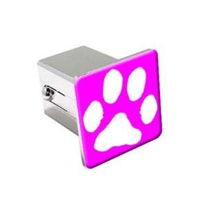  Paw Print Hot Pink   Chrome 2 Tow Trailer Hitch Cover 