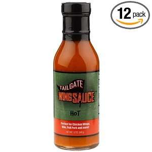 Tailgate Hot Tailgate Wing Sauce, 12 Ounce Glass Bottles (Pack of 12 
