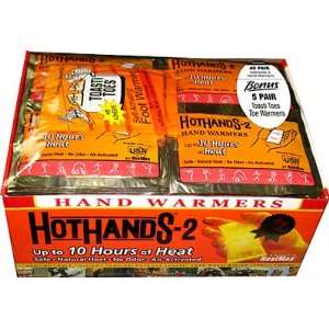  HeatMax Hot Hands 2 Handwarmer (40 pairs) + 5 ToastiToes 