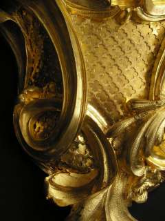   French Louis XV Gilt Bronze Wall Cartel Clock Japy Freres  