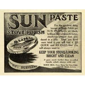  1911 Ad Sun Paste Stove Polish Morse Household Cleaning Chores 