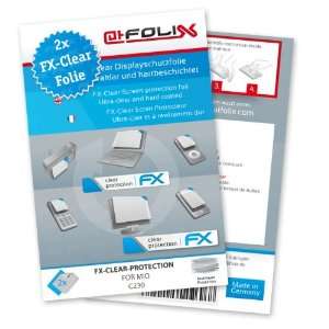  2 x atFoliX FX Clear Invisible screen protector for Mio C230 