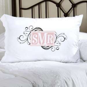   Monogrammed Pillowcase   Cheerful Monogram Pillowcase