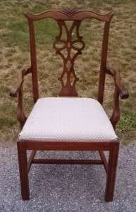 JAMESTOWN STERLING SOLID CHERRY ARM CHAIR CARVED CREST  