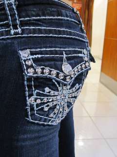 LA Idol Dazzling Crystal Cross Jeans  SPL  