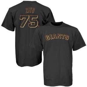   Giants #75 Barry Zito Black Players T shirt