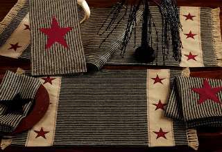 Ticking Red Star Primitive Collection/Country Accents  