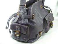 New MAXX Extra Large Grape Purple Leather Handbag Satchel Tote $248 