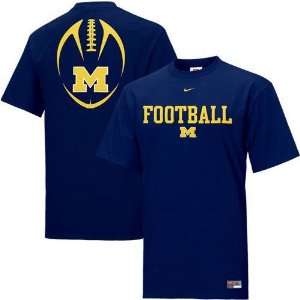 Michigan Wolverines NCAA Youth Team Issue T shirt by Nike (Navy Blue)