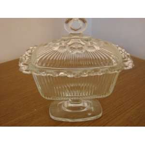Heavy Glass Decorative Pedestal Covered Candy Dish