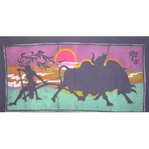   Batik Folk Art Painting 34x60 Miao Hmong Artist #129