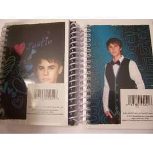 Bieber 2 Pack Spiral Notebooks by Mead (Justin on Blue; I Love Justin 