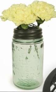 Unique Rustic Wedding Centerpiece Mason Canning Fruit Jar & Flower 