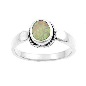  Sterling Silver Lab Opal Ring   3mm Band Width   10mm Face 