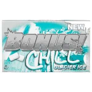 Bonus Chewing Gum, Chill Glacier Ice Gum, Sugar Free, 12 Piece Blister 