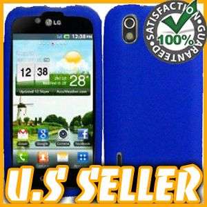 BLUE SILICONE SKIN CASE FOR LG MARQUEE LS855+AS855 COVER  