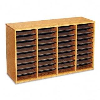 Safco Products Wood Adjustable Literature Organizer, 36 Compartment 