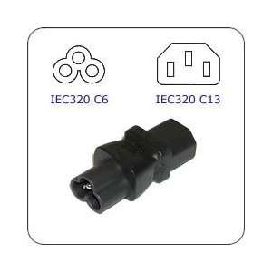  Plug Adapter IEC 60320 C6 Plug to IEC 60320 C13 Connector 