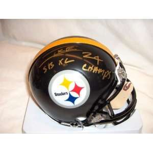 Ike Taylor Pittsburgh Steelers Autographed Mini Helmet with SB XL MVP 