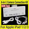   AV 3*RCA HDMI Dock Camera Connection Kit SD Card Reader For iPad 2 AC8