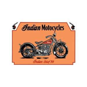  Indian Chief 1974 Motorcycle Embossed Tin Sign