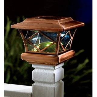 Mission Solar Powered Fence Post Cap Light, in Copper Mission Solar 