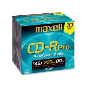  Maxell 48x CD R Pro Media. 10PK CD RPRO 48X 700MB 80MIN CD 