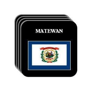  US State Flag   MATEWAN, West Virginia (WV) Set of 4 Mini 
