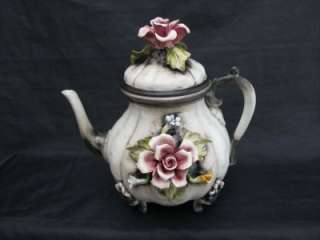Italy Capodimonte Coffee Pot Teapot Pitcher Set Figural  