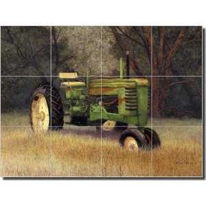 In Repose by Marcia Matcham   Farm Tractor Ceramic Tile Mural 24 x 18 
