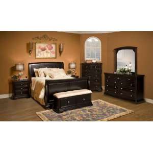  New Classic Maryhill Sleigh Bed Set in Rubbed Black Finish 