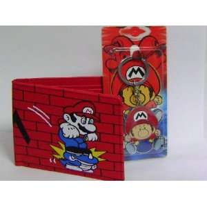    Unisex Super Mario Bros. Red Wallet and Keychain Toys & Games