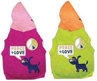 PEACE + LOVE Waghearted Dog Hoodie Shirt ALL SIZES Hooded Pullover 