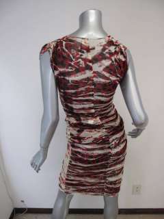 NWT Jean Paul Gaultier Red/Beige Sheer Mesh Strapless Bangkok Skirt 