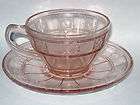   set jeannette glass doric & pansy pink depression glass in box  