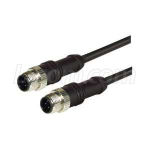  M12 4 Position D Coded Male/Male Cable Assembly, 1.0m 