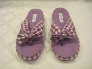 JESSICA SIMPSON PURPLE CHECKERED THONG SLIPPERS SMALL  