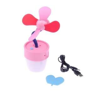   Mini Multi function USB Flower Pot LED Night Light Fan
