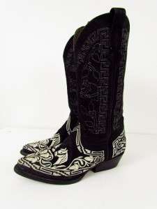   custom embroidered horses DENVER BOOT CO western cowboy 8.5 M  