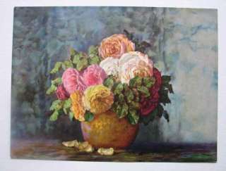 Max Streckenbach Vintage Floral Still Life Litho Print  