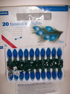 Noma Stardust Frosted Ice Christmas Light string 20 C Style Blue NEW W 