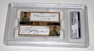 Muhammad Ali & Joe Frazier Signed CARD #d 1/1 PSA/DNA  