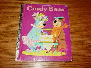 Cindy Bear 1961 C Printing Little Golden Book Hanna Barbera Jean 