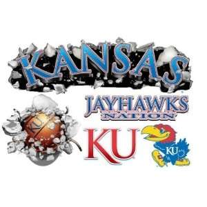  Kansas Jayhawks Wallcrasher Wall Decal   Multi Logo 5 
