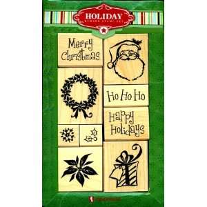   Stamps with Wood Handle Set Holiday Jazzy Style Arts, Crafts & Sewing