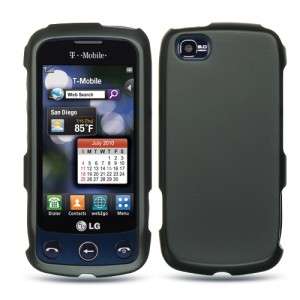 Rubber Black Hard Case Snap on Cover LG Sentio GS505  