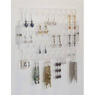 Earring Organizer, Clear Acrylic, Holds up to 210 Pairs, 10 by 10 by 5 
