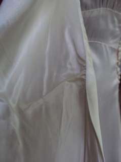 Vtg 40s Wedding Dress S Ivory Satin Mutton Juliet Sleeves Cathedral 